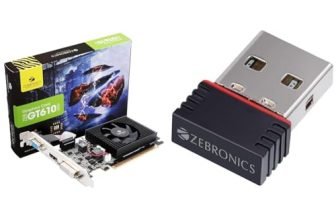 ZEBRONICS Gt610 2Gd3 with Pcie 2.0,Multiconnectivity Hdmi Dvi Vga,High Efficiency,Heatsink with Fan.