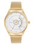 French Connection Men’s AtoutAnalog Watch Gold Strap-FCN00026E