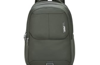 Safari Forge 34L Laptop Backpack, 3 compartments, Raincover, Antitheft pocket, Trolley Sleeve, Organizer, Bottle holder, Front pocket, College bag, school bag, Formal backpack, Color- Olive