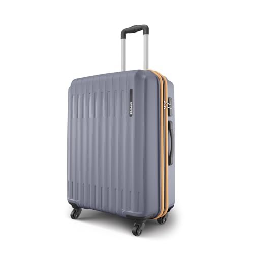 Safari Genius Alley 66cm Medium Check-in Trolley Bag Hard Case Polypropylene, 4 Spinner Wheels, 360° Wheeling Luggage, Travel Bag, Suitcase for Travel, Trolley Bags for Travel, Grey