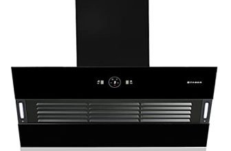 Faber 90 cm 1200 m3/hr Slant, Filterless Auto Clean Chimney, 12Yr Warranty on Motor(2Yr Comprehensive)|| Italian Design (HOOD VERTIGO FL SC AC BK 90, Touch & Gesture Control, Black)