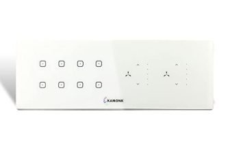 Kamonk 8 Module Custom Plate/Horizontal: (4 Gang x 2 units) + (Fan Regulator x 2 units) | Compatible with Alexa, Google Assist., Siri Shortcuts