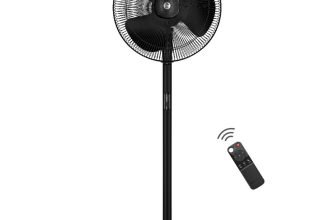 Atomberg RenesaSilent Pedestal Fan6 SpeedsLED DisplayTimerIdeal for Home & Office with 2 Year Warranty BLDC Motor with Remote 400 mm Pedestal Fan(5 Star | Midnight Black | Pack of 1)