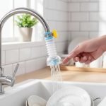 REWOF Adjustable Kitchen/Bathroom Faucet Sprayer Head – Water Saving Plastic Tap Aerator, Shower Regulator, & Sprinkle Nozzle – Standard Polished
