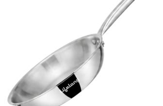 Lifelong Tri Ply Fry Pan – 22 cm Stainless Steel Frying Pan with 1.25 Litre Capacity – Induction & Gas Compatible Cookware – Durable, Even Heating for Searing, Frying, and Sautéing (Silver)