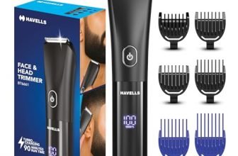 Havells Beard & Hair 7 in 1 Trimmer |2-in-1 Special Blade| Comes with 4 Beard & 2 Hair Combs| Real Time Digital Display| Type C Turbo Charge| No Nicks & Cuts|2 Year Guarantee|BT6661