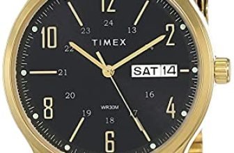 TIMEX Classics Analog Watch for man with Black Round Dial & Gold Stainless Steel Bracelet Band Water Resistant Men’s Wrist Watches – TW0TG6504