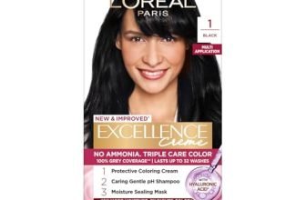 L’Oreal Paris Excellence Creme Hair Color, 1 Black | Net Wt: 72ml+100g | Triple Care Color System | 100% Grey Coverage