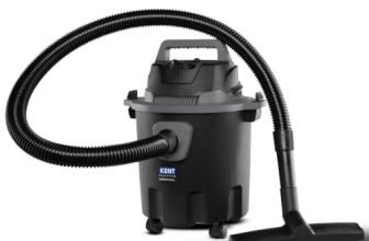 KENT Vortex Plus Wet & Dry Vacuum Cleaner | Blower Function | 1200W Power & 12L Capacity | High Suction 17 kPa | Cyclone5 Technology | HEPA Filter | ABS Body & Rubberised Wheels | Black & Grey