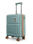 Safari Roma Hard Luggage Trolley Bag with 8 Wheels Cabin Size Carry on Suitcase – Sage Green