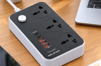 VALLABIX Extension Board with USB Ports 2500W Extension Fire Resistant 3 Socket with 38W 3 USB & 20W Fast 2 Type C Ports Fast Charger Heavy Duty & Universal Surge Protection Sockets with 2 Miter Wire