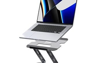 j5create Laptop Stand for Desk, Adjustable Height and Angle Aluminium Riser, Fits Laptops up to 16 inch, Holds 4kg, Foldable Portable Ergonomic Notebook Holder for MacBook Air Pro, HP, Dell, PC