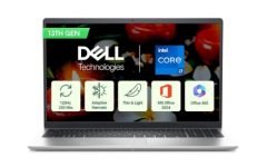 Dell 15 (Previously Inspiron), Intel Core i7 13th Gen -1355U, 16GB, 512GB SSD, FHD, 15.6″/39.62cm, Win 11, MSO’24, Silver, 1.62kg, [Dell 15], Backlit Keyboard, 12 Month McAfee, Thin & Light Laptop