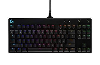 Logitech G PRO Mechanical Gaming Keyboard, Ultra Portable Tenkeyless Design, Detachable Micro USB Cable, 16.8 Million Color LIGHTSYNC RGB Backlit Keys,Black
