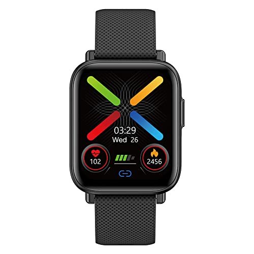 French Connection (Color: Stealth Black) with Large Display, SPO2 Monitor, Call & Notification Alert, Sport Modes, Metal Body, Multiple Watch Faces, FC Ace F7-A