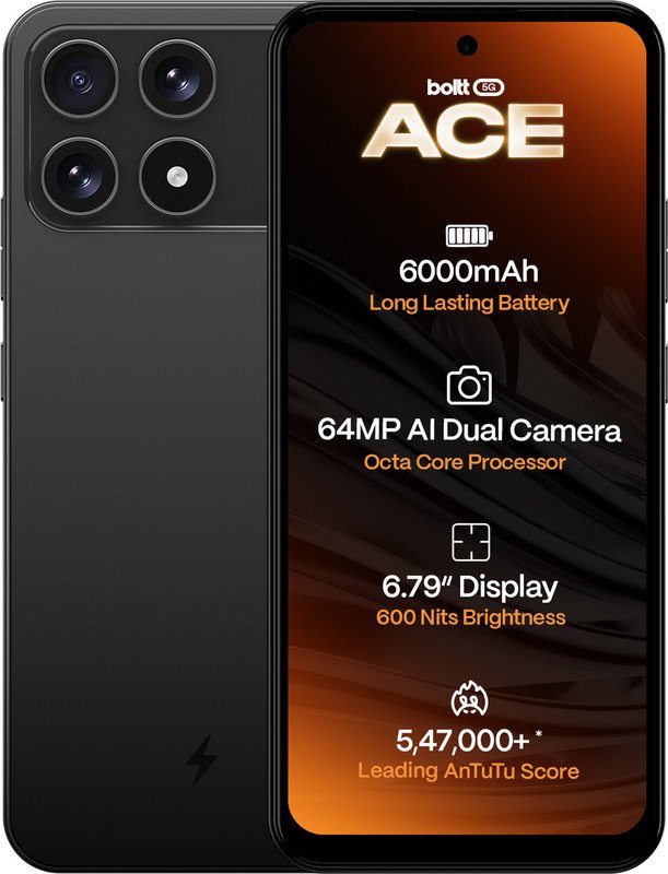 BOLTT ACE 5G (Midnight Black, 64 GB)(4 GB RAM)