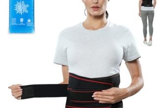 Lifelong Contoured Lumbar Sacral Belt with Hot & Cold Pack | Adjustable Elastic Straps, 4 Metallic Splints & Strong Back Support | Free Size, Breathable Sweat-Free Fabric for Pain Relief & Posture (LLOBS06)