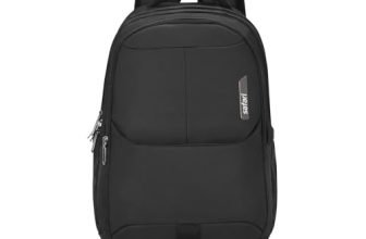 Safari Forge 34L Laptop Backpack, 3 compartments, Raincover, Antitheft pocket, Trolley Sleeve, Organizer, Bottle holder, Front pocket, College bag, school bag, Formal backpack, Color- Black