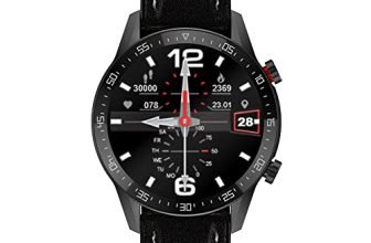 French Connection L19-A Unisex Smartwatch with Full touch screen, Metal case, Bluetooth calling with mic and speaker, continuous Heart rate & Blood pressure monitoring with Long battery life