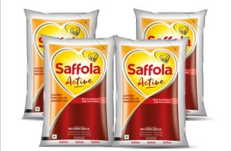 Saffola Active | Rice Bran & Soyabean Multi-source Edible Oil | Less oil absorption Blended Oil(4 x 0.85 kg)