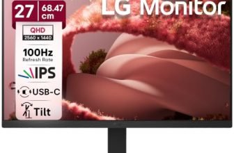 LG 27U631A 27 Inch (68.47 cm) QHD (2560×1440) IPS PC Monitor with HDR10, Flicker Safe, HDMI, DP, HP Output USB-C (15W PD), 100Hz 5ms (GtG), Tilt Adjustable, 3-Side Virtually Borderless Design sRGB 99%