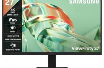 Samsung 27 Inch 4K ViewFinity S7 Monitor | 4K (3840 x 2160) | IPS Panel | 1.07 Billion Colors | Ports-HDMI/DP/Headphone |HDR10|sRGB 99%| PIP & PBP |Game Mode | Tilt Adjustable | LS27H710EAWXXL | Black