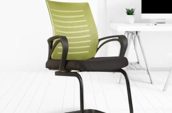 CELLBELL Desire C104 Mesh Mid-Back Ergonomic Office Visitor Chair/Study Chair Computer Chair for Work from Home Metal Base [Pistachio Green]