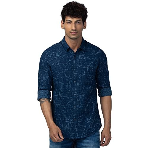 Flying Machine Men’s Polyster Jacket (FMJK0410_Cobalt_XL)