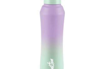 MILTON Comet 1000 ISI Certified Stainless Steel Water Bottle I Leak Proof I Rust proof I Single Walled I Ideal for Office, School, Home, Gym, 1000 ml, Purple & Mint Green