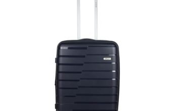 F Gear PPS27 Polypropylene Hardshell/Hardsided/Hardcase Light Weight 8 Wheeler Spinner Luggage Bag/Smooth Speed Wheel Suitcase/Trolley with TSA Lock for Men Women (Check in 24 Inch, Navy Blue)