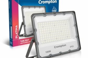 Crompton TabLight Outdoor Waterproof LED Flood Light 100W Cool Day Light | Pack of 1 | IP65 Rated, Wide-Beam, BIS Approved | Ideal for Garage, Garden, Parking & Commercial Use