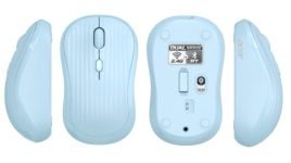 Acer Flow Silent Wireless Mouse | Bluetooth & 2.4GHz Dual Mode | 3-Level 1600 DPI | 500mAh Rechargeable Battery | Up to 1 Month Usage | Type-C Charging | 10m Range | Ambidextrous Design | Blue