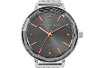 French Connection Analog Gunmetal Dial Women’s Watch-FC1318SM-A (Silver)
