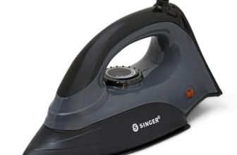 SINGER Auro 1000 Watts Dry Iron | Bigger Sole Plate for Faster Ironing | Uniform Heating with U Shaped Element | Adjustable Temperature Control | 2 Year warranty | Dark Grey