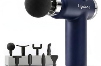 Lifelong Gun Massager for Pain Relief – 8 Massage Heads, 6 Speed Modes, Rechargeable, Quiet 20W Motor, Lightweight & Portable Deep Tissue Massager for Back, Neck, Legs & Travel Use