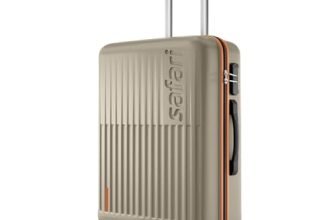 Safari Astra Neo 8 Wheels 66cm Medium Size Check-in Trolley Bag, Hard Case Polycarbonate, 360 Degree Wheeling Luggage for Men & Women, Travel Bag, Suitcase for Travel, Champagne