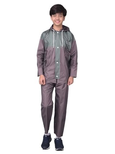 Dollar Kids Waterproof Raincoat Jacket & Pant Set | Adjustable Hood & Pocket | Lightweight Full Body Rainwear Suit for Boys & Girls