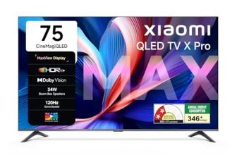 Xiaomi (189 cm) 75 inch Smartchoice X Pro 4K QLED | Dolby Vision & HDR10+| 34W Boom Box Speakers| 120Hz Game Booster| Gemini AI| Google TV | L75MB-APIN