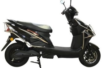 Green Invicta Low Speed Electric Scooter with Steel Frame Non RTO 60KM Range Black with Portable Charger