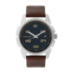 Fastrack Quartz Analog Blue Dial Brown Leather Strap Watch for Guys – NS3124SL02