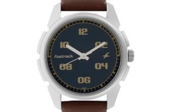 Fastrack Quartz Analog Blue Dial Brown Leather Strap Watch for Guys – NS3124SL02