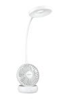 PHILIPS Anemo Rechargeable LED Table Lamp with Fan | 5W Bedside Dimmable LED Desklight with Gooseneck & 360 degree Flexibillity | 2200 mAh Battery with 2.5 hrs Backup