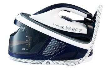 SINGER STEAMINATOR 8 Bar 2600 W Steam Generator Iron | 100 g/min Continuous Steam | 1.5L Water Tank | Ceramic Soleplate | Vertical Steam | Auto Shut-Off | Heavy Duty | ISI Certified | 2 Years Warranty