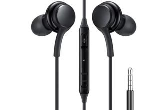HAMMER 3.5mm Wired Earphones with Mic & in-line Controls, 13mm Dynamic Drivers, Clear Sound Compatible with Phone, Laptop & Tablet (Black)