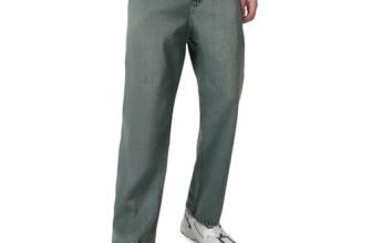 Neostreak Men’s Green Loose Baggy Fit Heavy Washed Jeans Non-Stretchable (neojeanlstowl-02-green-40)
