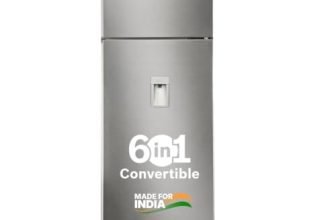 Bosch 368L, 1 Star, Frost Free Double Door Refrigerator with 2.5 L Water Dispenser | 6-in-1 Convertible Storage Modes | Fresh up to 10 Days | 2 Cooling System (CTC39S21AI, Fine Steel, 2026)