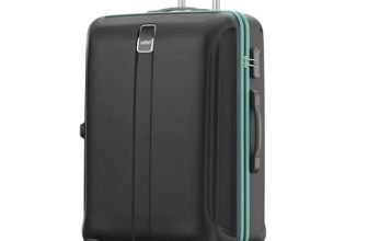 Safari Large Thorium Neo 8 Wheels 77 Cm Check-in Trolley Bag Hard Case Polycarbonate 360 Degree Wheeling System Luggage, Trolley Bags for Travel, Suitcase for Travel, Black