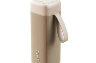 boAt 2026 Launch Stone Edge w/Bass Boost Mode, 45W Output, Up to 8 Hours Playtime, IPX5 Resistant, Type-C Charging, TWS Mode, Built-in Mic, Voice Assistant, Portable Bluetooth Speaker (Dune Beige)
