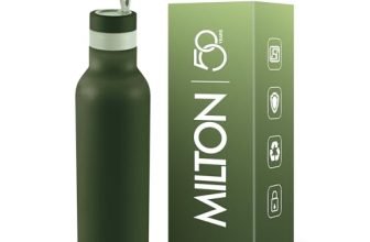 Milton New Smarty 900 thermosteel Water Bottle 730 ml, 24 Hr Hot and Cold I Leak Proof Lid, ISI Certified I Vacuum Insulated I for Office, Gym, School | Military Green