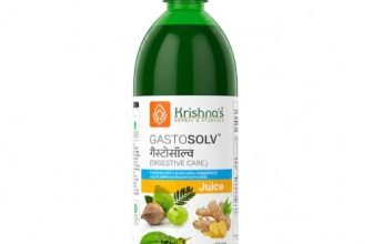 Krishna’s Gastosolv Juice With Harad, Baheda, Amla, Ajwain & Traditional Herbs For Acidity Relieve, Stomach Heaviness, Gas & Bloating – 500 ml